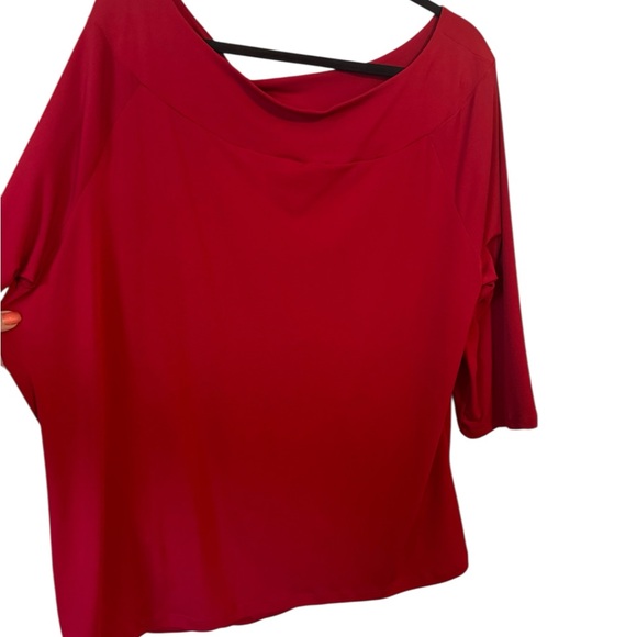 LANE BRYANT RED MOCK WRAP TOP PLUS SIZE: 22/24 #X - Picture 7 of 8